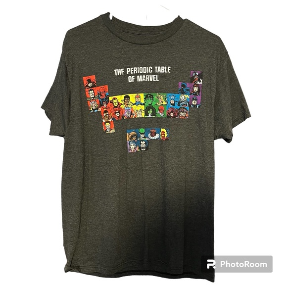 Men’s T-Shirt Size Large, Marvel Periodic Table of Elements, Cotton Tee - Picture 3 of 4
